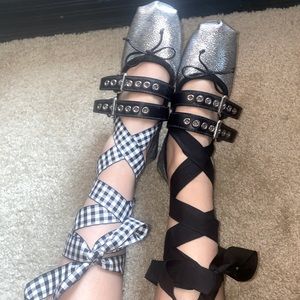 Miu miu sliver ballets flats size 36